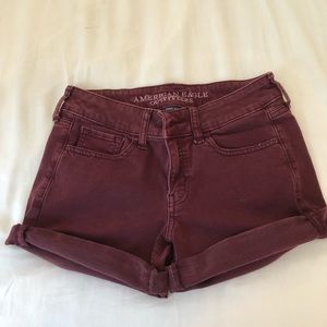 American Eagle outfitters maroon jean shorts